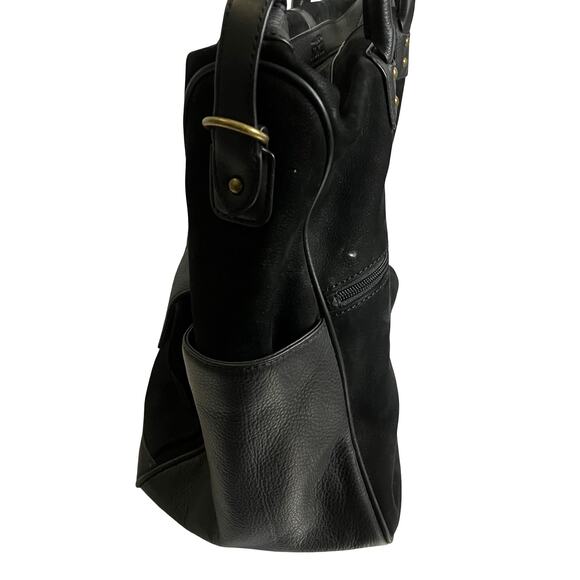 Filson Black Leather Travel Tote Bag - Picture 4 of 13